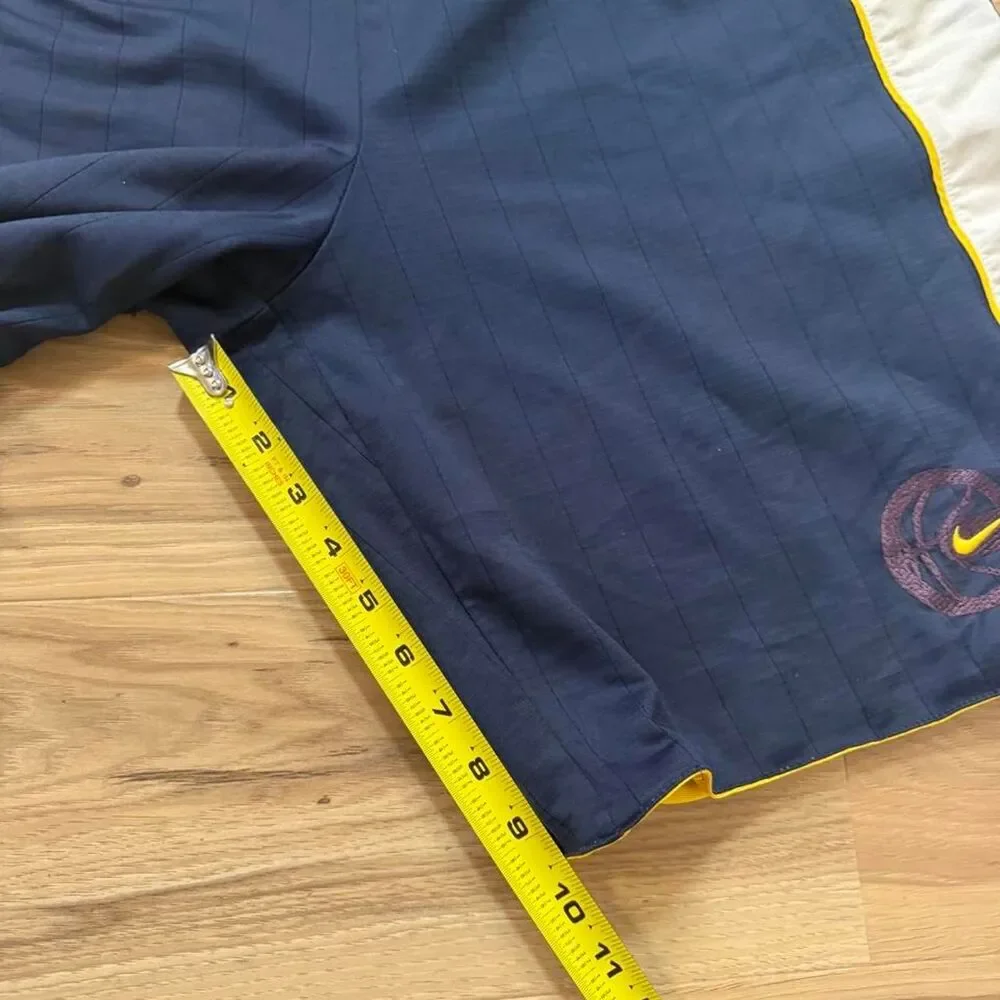 Vintage 00s Nike yellow/navy blue basketball reversible shorts embroidered XXL